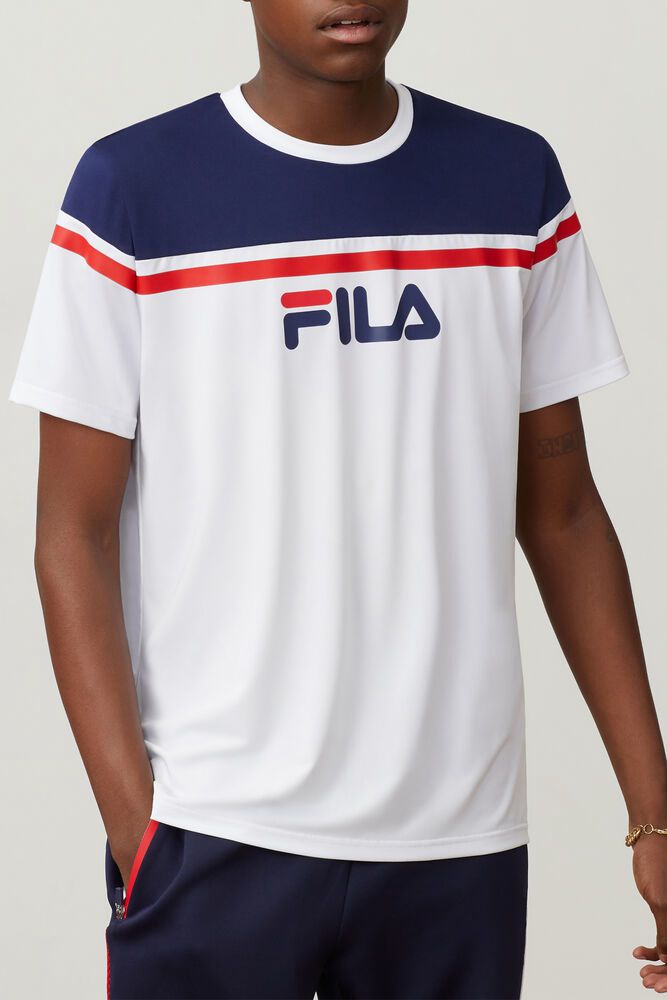 Fila Tričko Panske Zelic Crew Biele - XZUOG3576